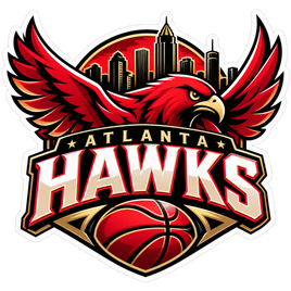 Atlanta Hawks Skyline Crest - Atlanta Hawks NBA Sticker - waterproof vinyl decal