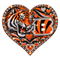 Bengals Jeweled Heart - Cincinnati Bengals NFL Sticker - waterproof vinyl decal