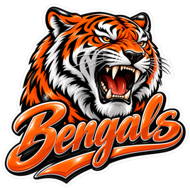 Bengals Roaring Script - Cincinnati Bengals NFL Sticker - waterproof vinyl decal