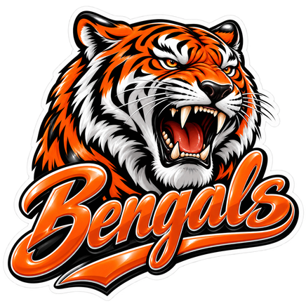 Bengals Roaring Script - Cincinnati Bengals NFL Sticker - waterproof vinyl decal