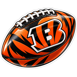 Bengals Tiger Stripe Football - Cincinnati Bengals NFL Sticker - waterproof vinyl decal