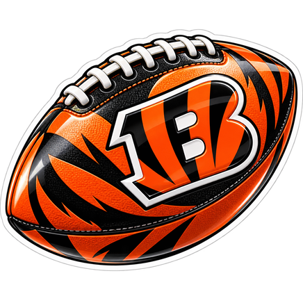 Bengals Tiger Stripe Football - Cincinnati Bengals NFL Sticker - waterproof vinyl decal
