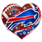 Bills Glitter Snowflake Heart - Buffalo Bills NFL Sticker - waterproof vinyl decal