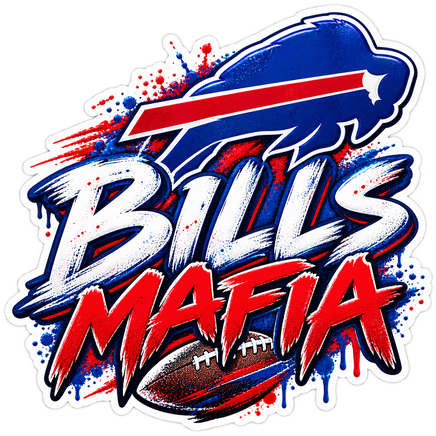Bills Mafia Paint Splash - Buffalo Bills NFL Sticker - waterproof vinyl decal