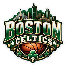 Boston Celtics Skyline Crest - Boston Celtics NBA Sticker - waterproof vinyl decal