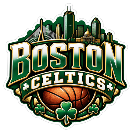 Boston Celtics Skyline Crest - Boston Celtics NBA Sticker - waterproof vinyl decal