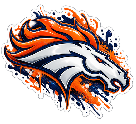 Broncos Drip Splash Logo - Denver Broncos NFL Sticker - waterproof vinyl decal