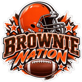 Brownie Nation - Cleveland Browns NFL Sticker - waterproof vinyl decal