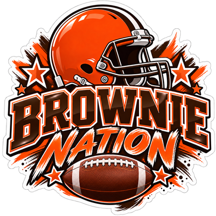 Brownie Nation - Cleveland Browns NFL Sticker - waterproof vinyl decal