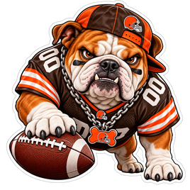 Browns Bulldog - Cleveland Browns NFL Sticker - waterproof vinyl decal