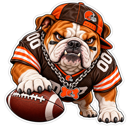 Browns Bulldog - Cleveland Browns NFL Sticker - waterproof vinyl decal