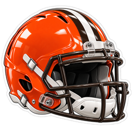 Browns Striped Helmet - Cleveland Browns NFL Sticker - waterproof vinyl decal