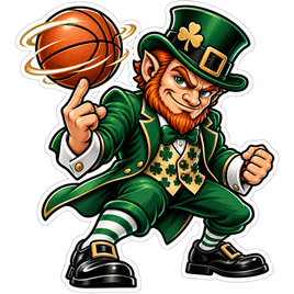 Celtics Leprechaun Ball Spin - Boston Celtics NBA Sticker - waterproof vinyl decal