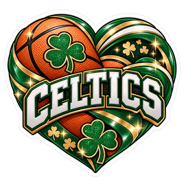 Celtics Shamrock Heart - Boston Celtics NBA Sticker - waterproof vinyl decal