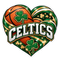 Celtics Shamrock Heart - Boston Celtics NBA Sticker - waterproof vinyl decal