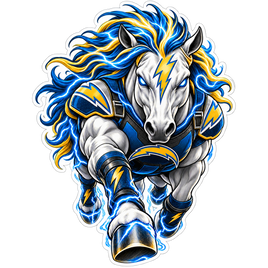 Lightning Stallion - Los Angeles Chargers NFL Sticker - waterproof vinyl decal