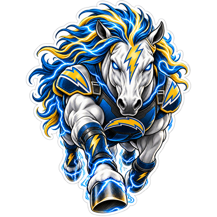 Lightning Stallion - Los Angeles Chargers NFL Sticker - waterproof vinyl decal
