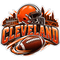 Cleveland Skyline Football - Cleveland Browns NFL Sticker - waterproof vinyl decal
