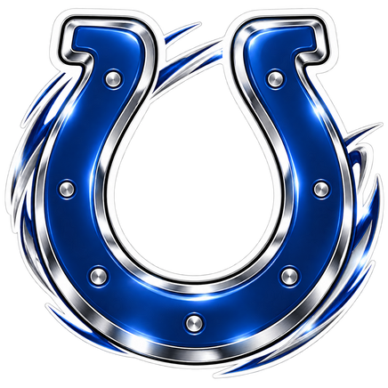 Colts Chrome Logo - Indianapolis Colts NFL Sticker - waterproof vinyl decal