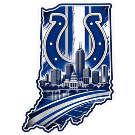 Indiana State Logo - Indianapolis Colts NFL Sticker - waterproof vinyl decal