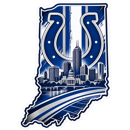 Indiana State Logo - Indianapolis Colts NFL Sticker - waterproof vinyl decal