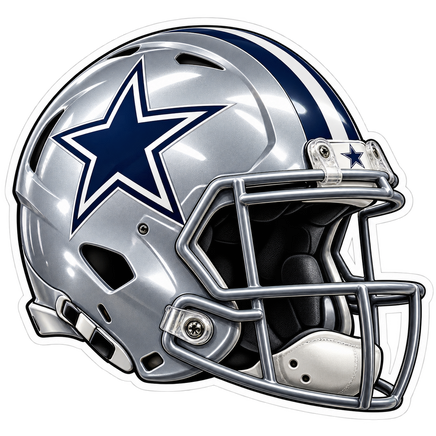 Cowboys Silver Helmet - Dallas Cowboys NFL Sticker - waterproof vinyl decal