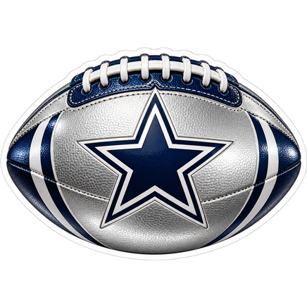 Cowboys Silver Star Football - Dallas Cowboys NFL Sticker - waterproof vinyl decal