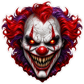 Creepy Killer Clown - Halloween Sticker - waterproof vinyl decal