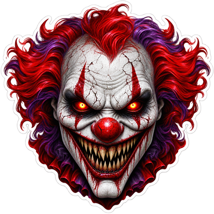 Creepy Killer Clown - Halloween Sticker - waterproof vinyl decal