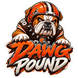 Dawg Pound Bulldog - Cleveland Browns NFL Sticker - waterproof vinyl decal