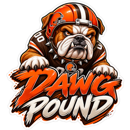 Dawg Pound Bulldog - Cleveland Browns NFL Sticker - waterproof vinyl decal