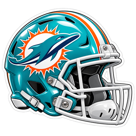 Dolphins Aqua Helmet - Miami Dolphins NFL Sticker - waterproof vinyl decal