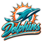 Dolphins Sunburst Script - Miami Dolphins NFL Sticker - waterproof vinyl decal