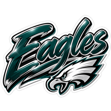 Eagles Chrome Script - Philadelphia Eagles NFL Sticker - waterproof vinyl decal