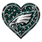 Eagles Glitter Leopard Heart - Philadelphia Eagles NFL Sticker - waterproof vinyl decal