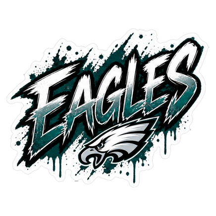 Eagles Graffiti Script - Philadelphia Eagles NFL Sticker - waterproof vinyl decal