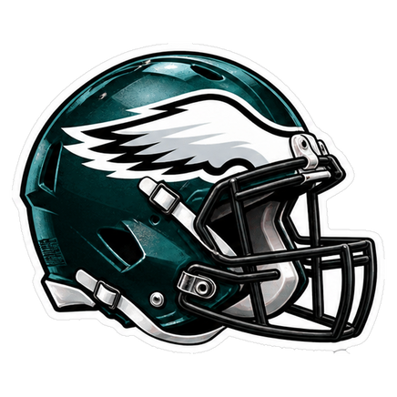 Eagles Midnight Green Helmet - Philadelphia Eagles NFL Sticker - waterproof vinyl decal