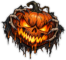 Evil Dripping Jack-o'-Lantern - Halloween Sticker - waterproof vinyl decal