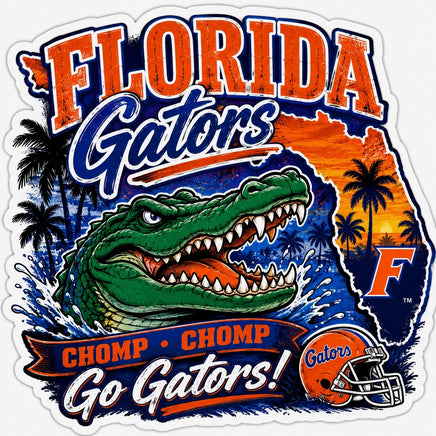 Florida Gators chomp chomp go Gators sticker with alligator