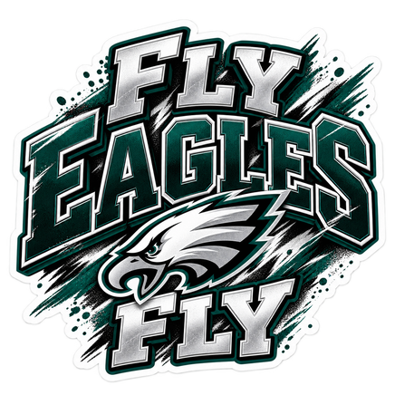 Fly Eagles Fly Block Letters - Philadelphia Eagles NFL Sticker - waterproof vinyl decal