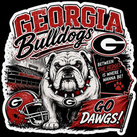 Georgia Bulldogs Go Dawgs college football sticker with bulldog and helmet