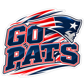 Go Pats - New England Patriots NFL Sticker - waterproof vinyl decal