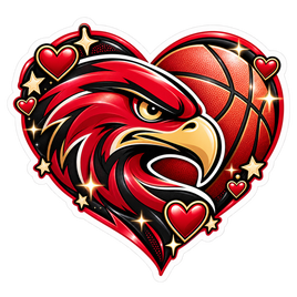 Hawks Basketball Heart - Atlanta Hawks NBA Sticker - waterproof vinyl decal