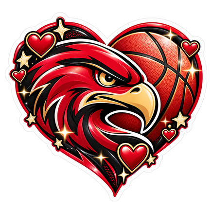 Hawks Basketball Heart - Atlanta Hawks NBA Sticker - waterproof vinyl decal