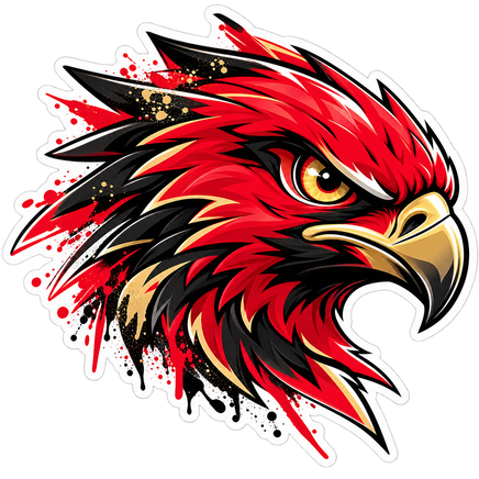 Hawks Paint Splash Head - Atlanta Hawks NBA Sticker - waterproof vinyl decal