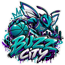 Hornets Buzz City Graffiti - Charlotte Hornets NBA Sticker - waterproof vinyl decal
