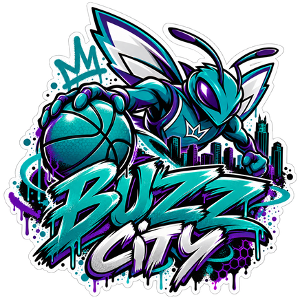 Hornets Buzz City Graffiti - Charlotte Hornets NBA Sticker - waterproof vinyl decal