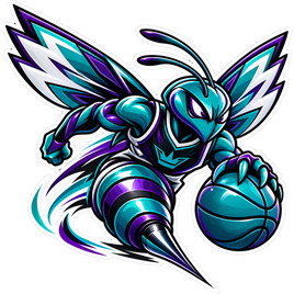 Hornets Dribbling Hornet - Charlotte Hornets NBA Sticker - waterproof vinyl decal