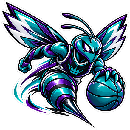 Hornets Dribbling Hornet - Charlotte Hornets NBA Sticker - waterproof vinyl decal