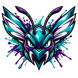 Hornets Paint Splash Head - Charlotte Hornets NBA Sticker - waterproof vinyl decal